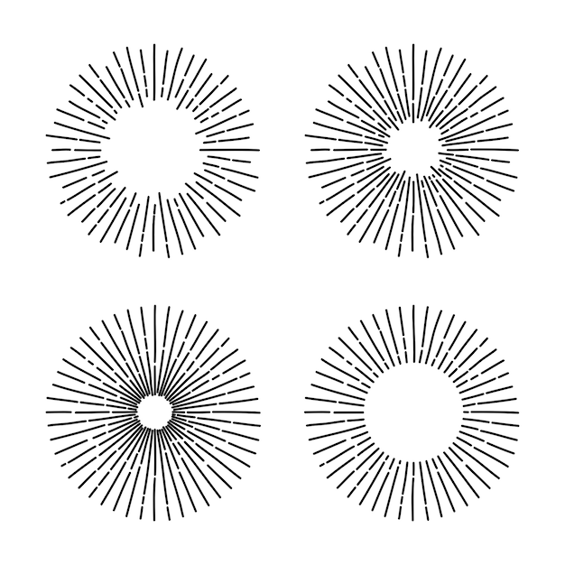 Vector collection of sunburst