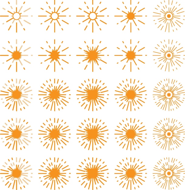 Vector collection of sunbursts