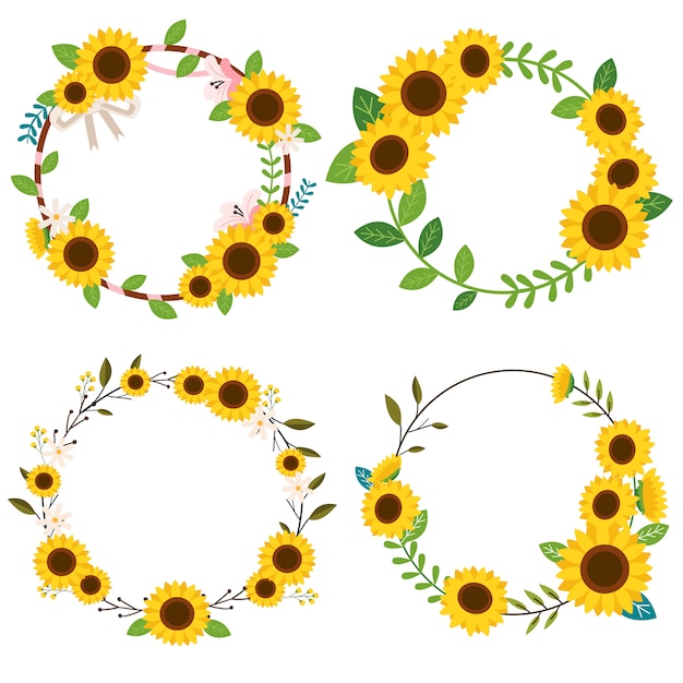 The collection of sunflower wreath