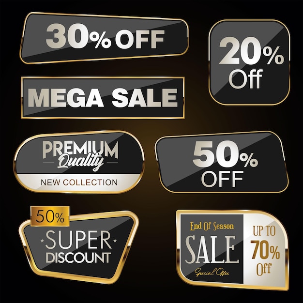 Vector collection of super sale labels and tags template