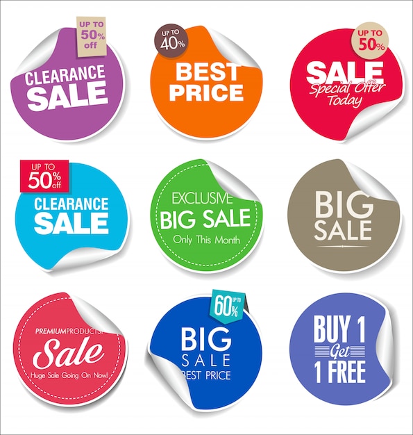 Collection of super sale and price badge and labels 