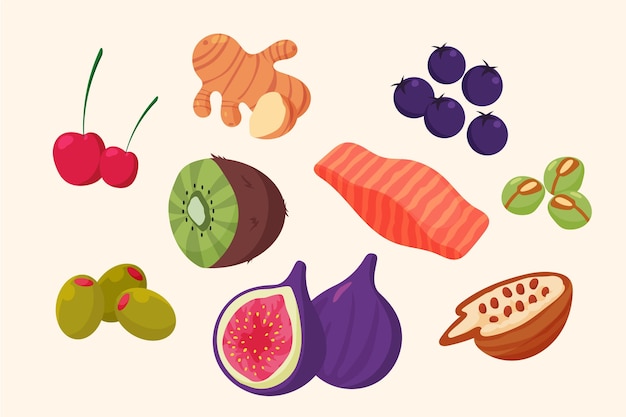 Vector collection of superfood