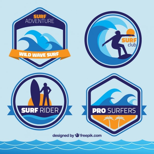 Vector collection of surf badge