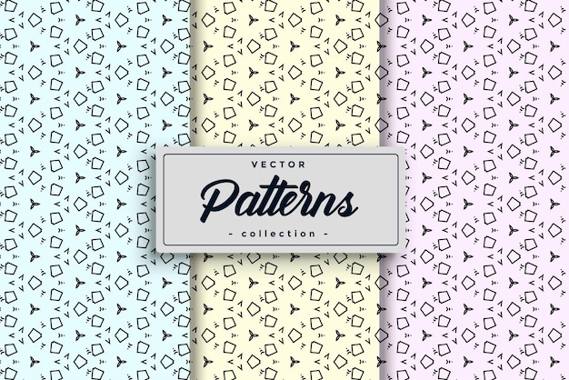 Raccolta di campioni seamless pattern vector background raccolta diversificata di modelli senza soluzione di continuità handdrawn geometric simple seamless pattern set collection