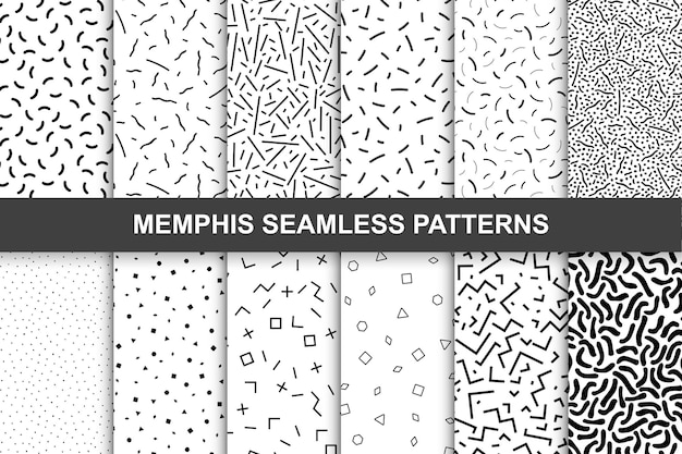 Collection of swathces memphis patterns seamless