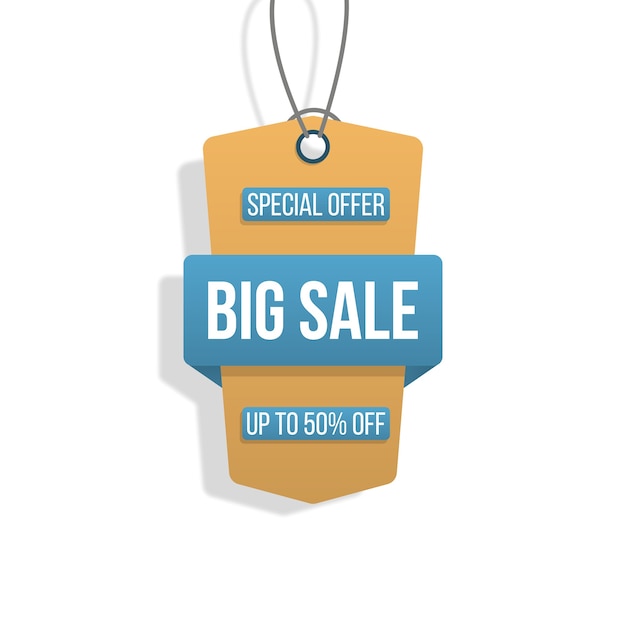 Collection of tags big sale shopping labels on white