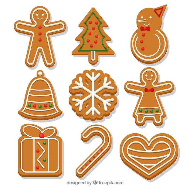 Collection of tasty gingerbread cookies