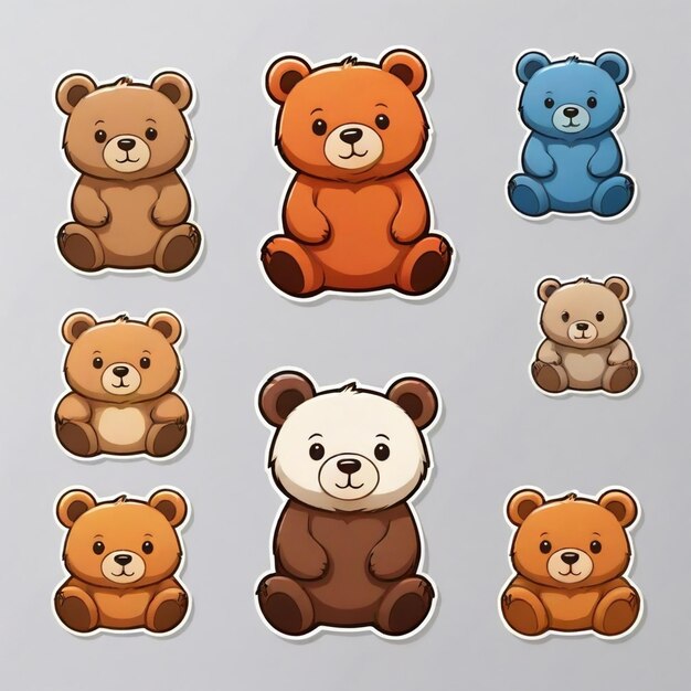 Vector a collection of teddy bears with one that says  teddy
