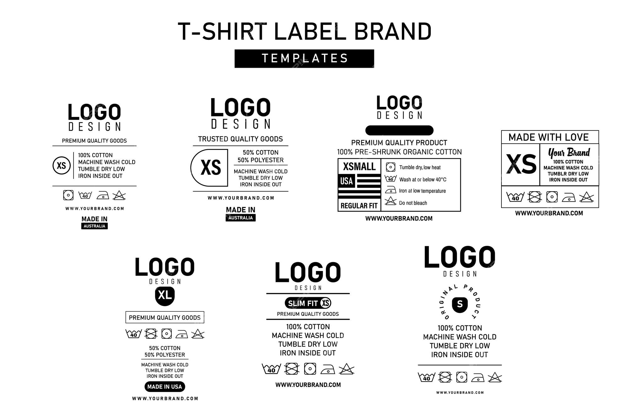 Premium Vector | A collection of templates for a t - shirt label brand.