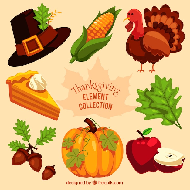 Collection of thanksgiving elements