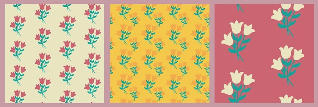 3 컷아웃 꽃 원활한 패턴의 컬렉션