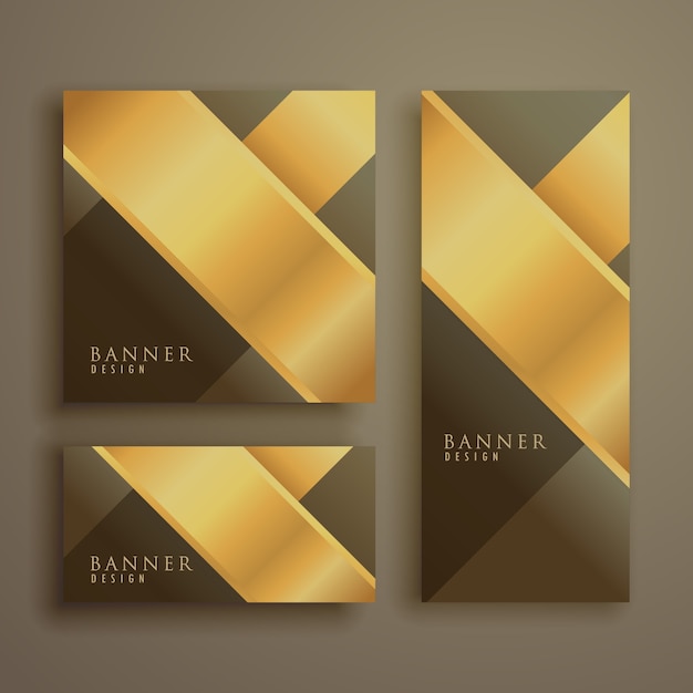 Collection of three luxury banners in different shapes