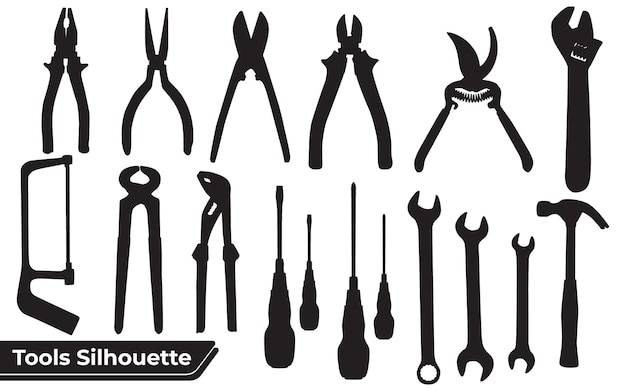 Collection of tools silhouettes