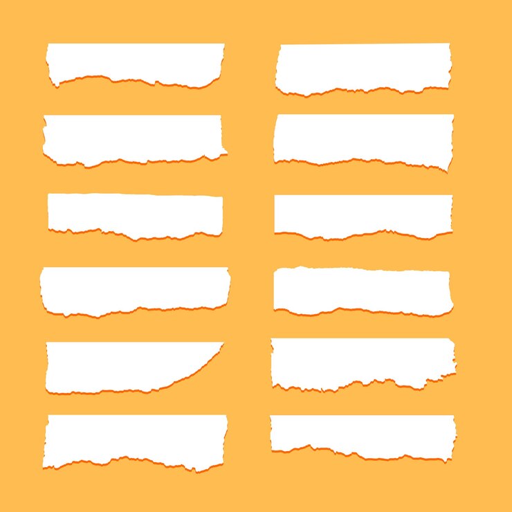 Vector collection of torn ripper paper sheet textures