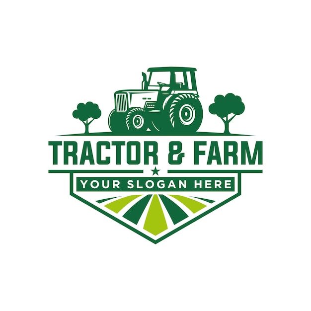 Collection of Tractor and farm logo template vector set vector pack