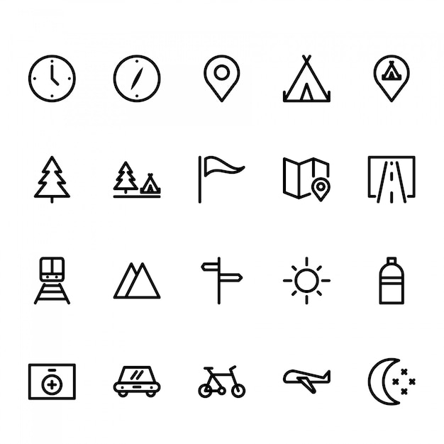 Collection of travel icons