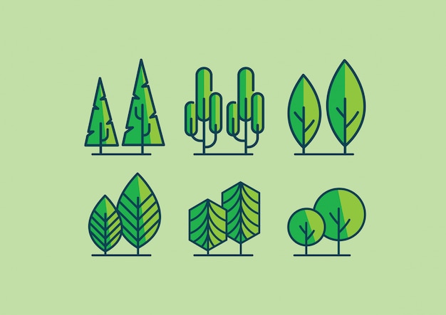 Collection of trees illustrations