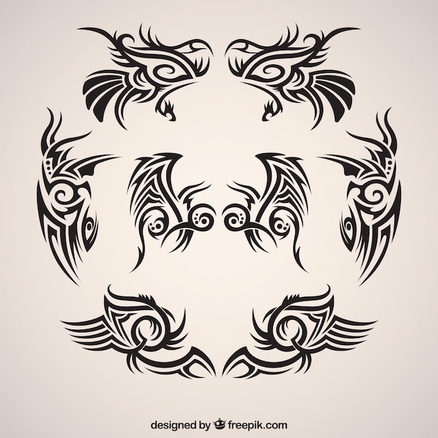 Vector collection of tribal tattoo