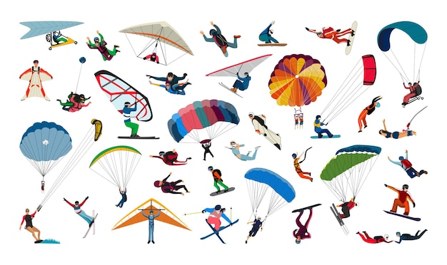 Collection of types of air sports