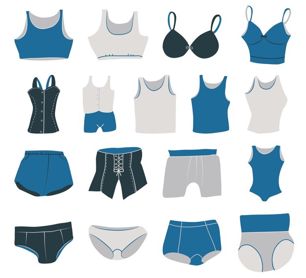 Vector collection of underwear