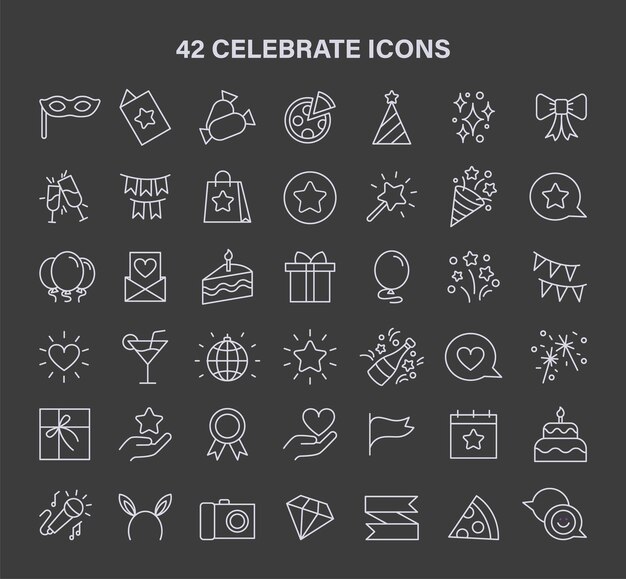 Vector a collection of unique celebrationthemed vector icons capturing the essence of the holidays perfect