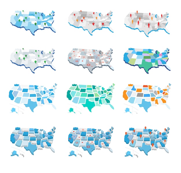 アメリカ地図のコレクション