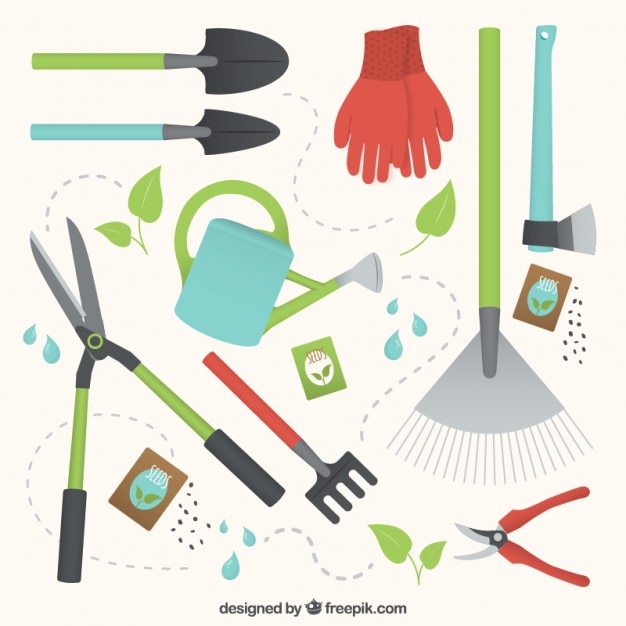 Vector collection of useful gardening tools