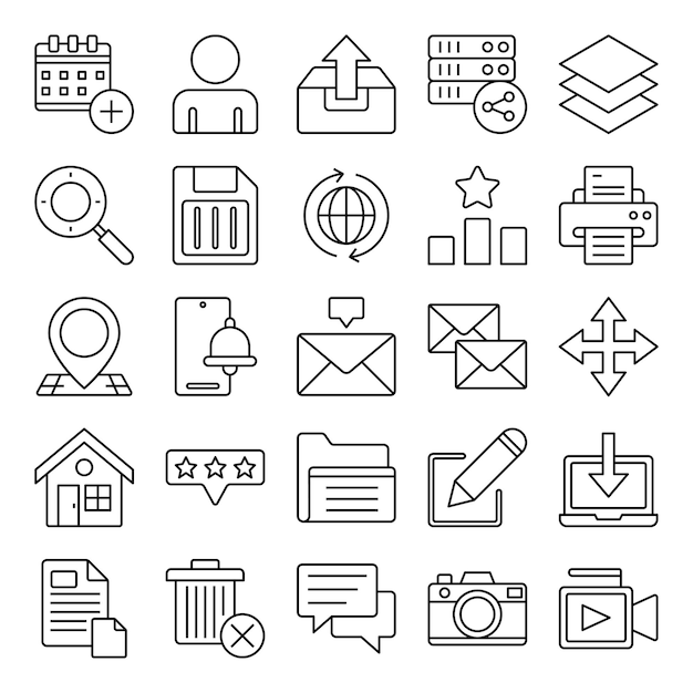 Collection of user interface outline elements