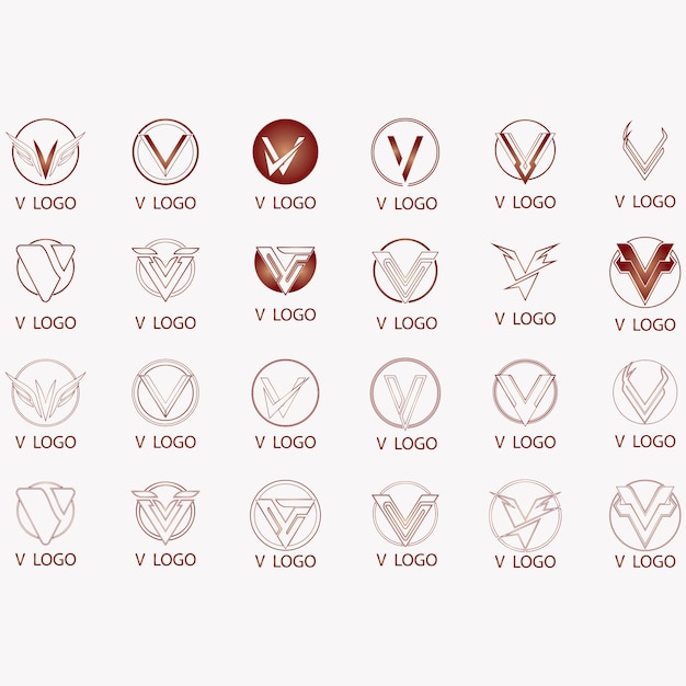 Collection of v letter logos