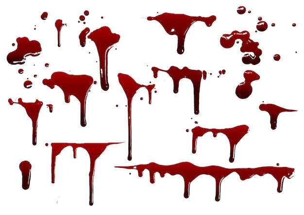 Vector collection various blood or paint splatters