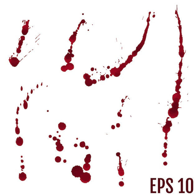 Vector collection various blood or paint splatters