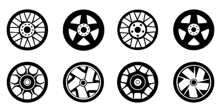 Vector 様々な詳細な車輪のリムのコレクション