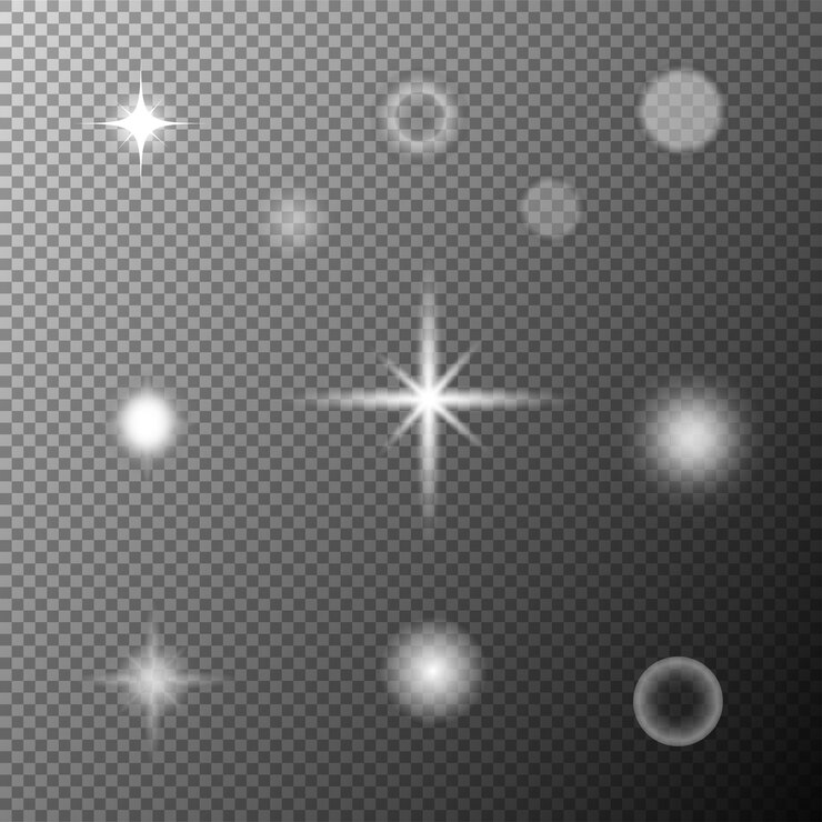 वेक्टर collection of various light effects on a transparent background