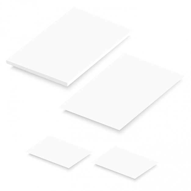 Vector collection of various white papers.