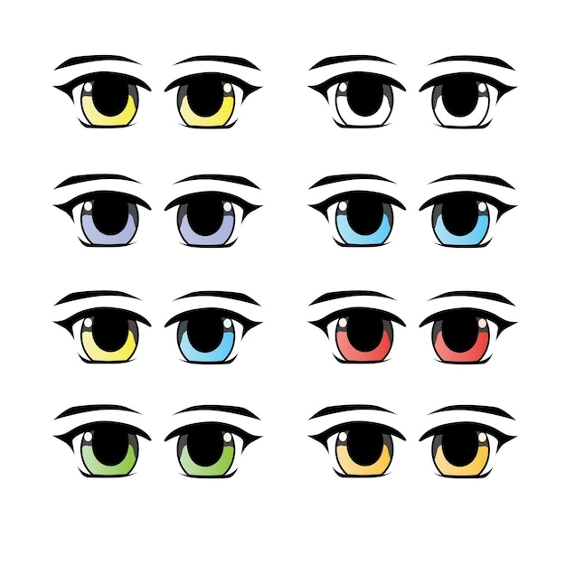 Anime Eyes Simple Drawing Reference Stock Illustration 2310385913