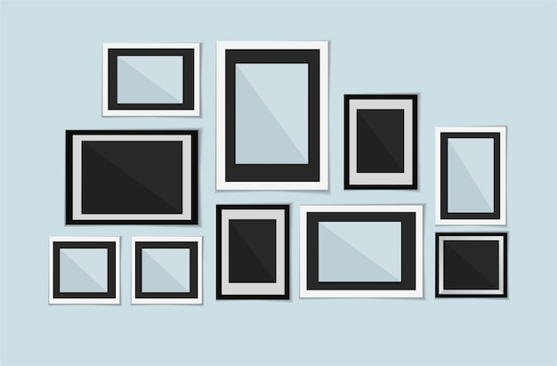 Collection of vector blank photo frames