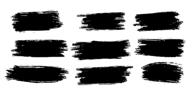 Collection of vector brush hand drawn graphic element. set of vector brush strokes isolated on white background. vector illustration.