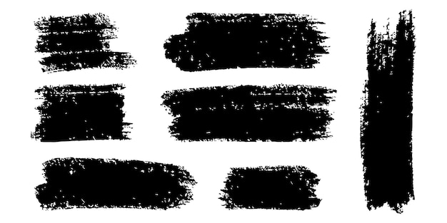 Collection of vector brush hand drawn graphic element. set of vector brush strokes isolated on white background. vector illustration.