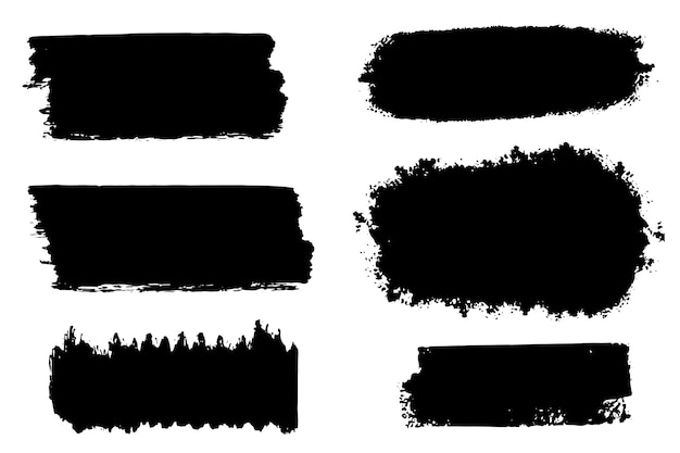 Collection of vector brush hand drawn graphic element. set of vector brush strokes isolated on white background. vector