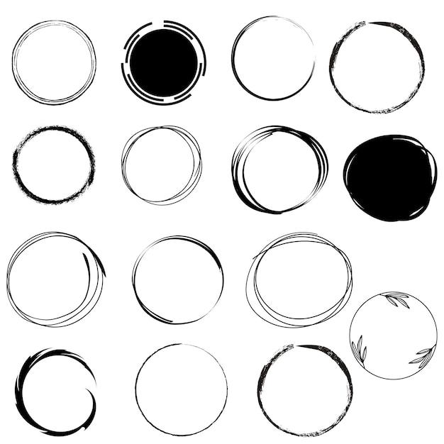 Vector collection of vector circles of various shapes