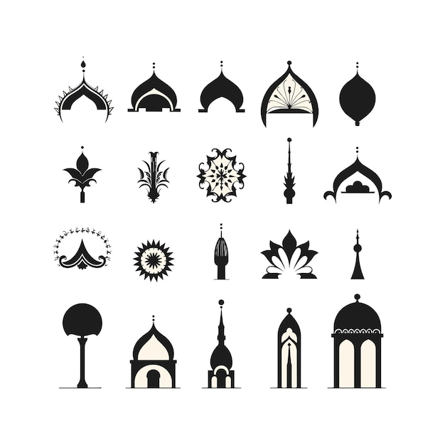 Vector collection of vector clipart silhouette islamic symbol