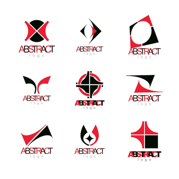 Vector collection of vector conceptual geometric forms. corporate business development icons.