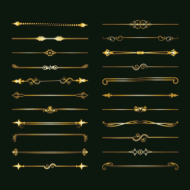 Vector collection of vector dividers.