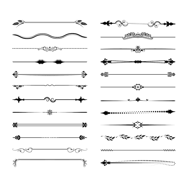 Collection of vector dividers.  