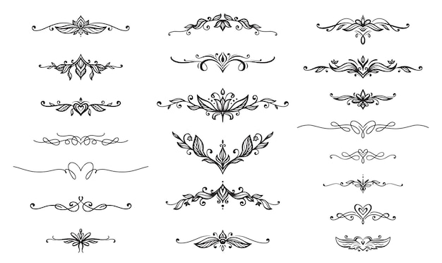 Vector collection of vector hand drawn dividers for design frames invitations greeting cards menu