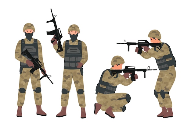 軍服を着た男性のコレクションベクトル