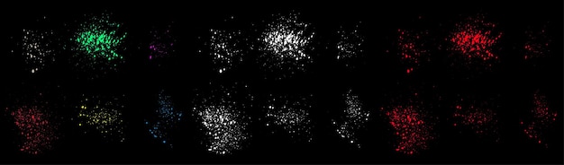 Коллекция векторных реалистичных цветных кровеносных брызг чернил щеткой штрих баннер