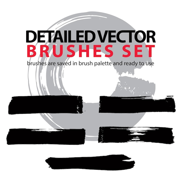 Vector collection of vector scanned and traced black brush strokes, tattered hand-drawn realistic strokes.