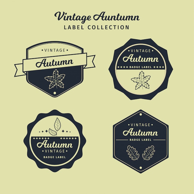 Collection of vintage autumn label Vector