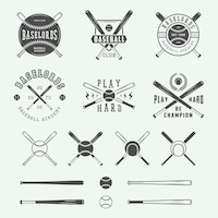 Collection of vintage baseball logos